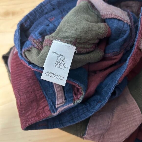 Antik Batik Womens Lamo Patchwork Corduroy Trousers Pants 38 S Straight Leg - Picture 10 of 13